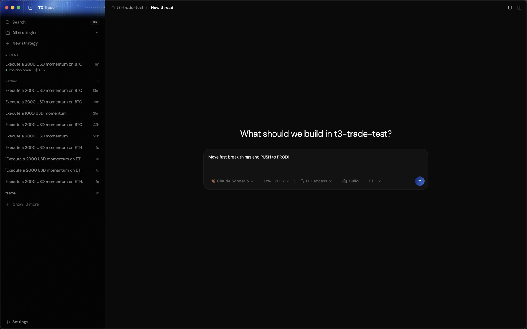 Starting a new mission in T3 Trade